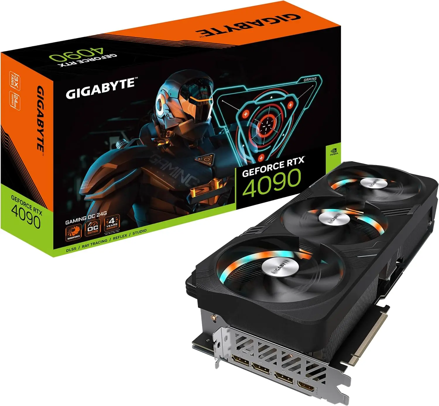 GIGABYTE nVidia GeForce RTX 4090 GAMING OC 24G Video card, PCI-E 4.0, GDDR6X, 3 x DP 1.4, 1 x HDMI 2.1