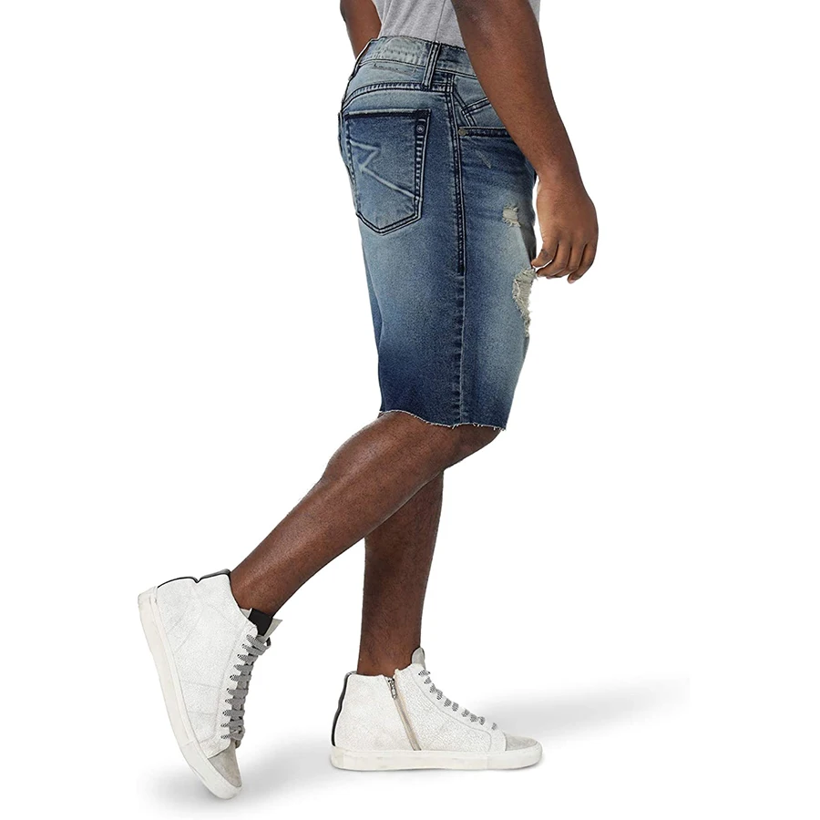 2023 Customized Design Boys Denim Shorts Casual Denim Shorts For Men Charcoal Color Acid Washed Men Denim Shorts