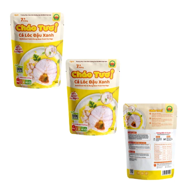 Baby food Snakehead Fish & Mung Bean Fresh Porridge ready to eat packaging food no preventatives made in Asian manufacturer