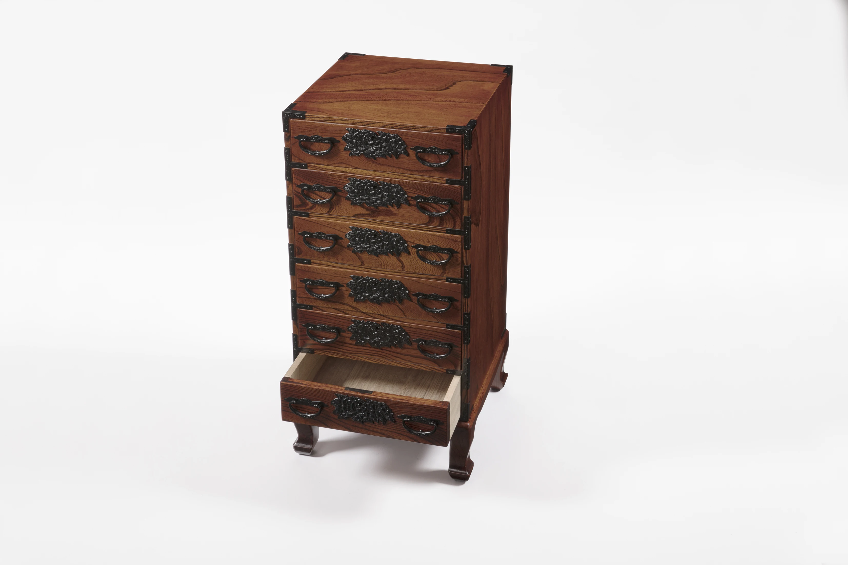 Japanese Handmade Cabinet, Tall Luxury Cabinet with 6 drawers, Light Brown, Sendai-Cabinet