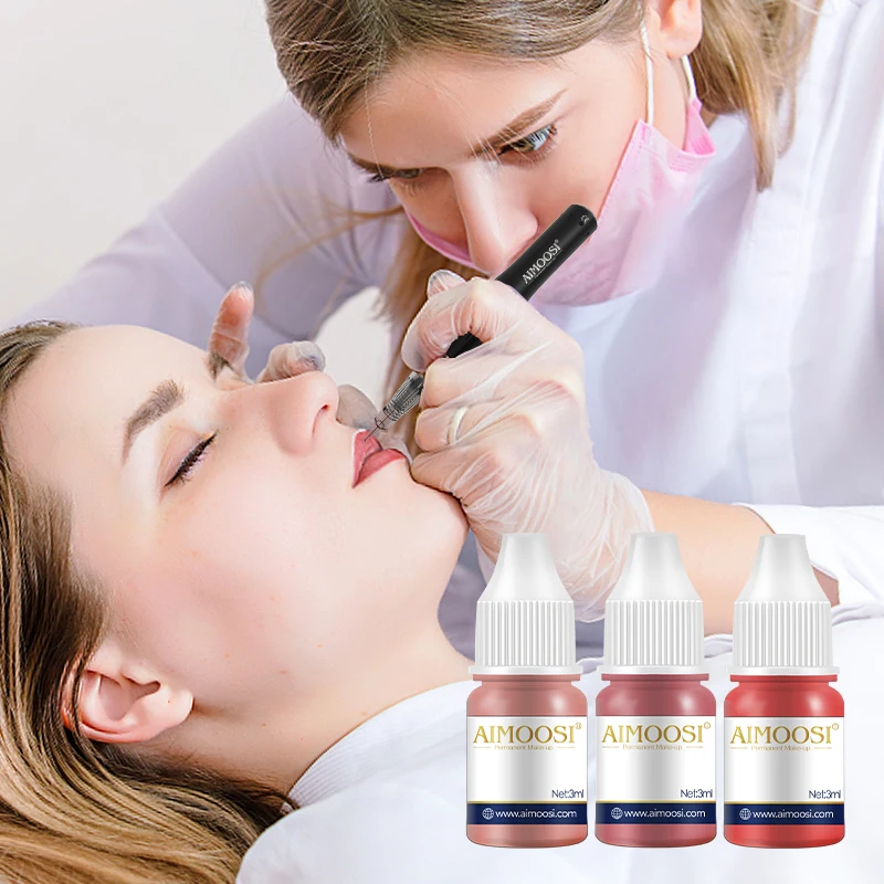 Aimoosi OEM Organic colors Micropigmentation lip eyebrow Permanent Makeup supply Pigment  Tattoo Ink Microblading Pigment