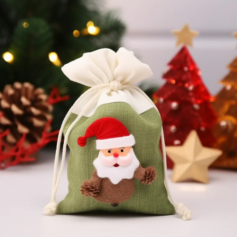 Customized Linen Jute Bags for Jewelry Display Drawstring Pouch for Gift Packaging Bag Wedding Christmas Burlap Drawstring Bag