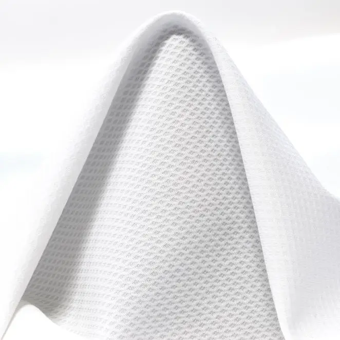 Base for Printing: Deadstock Optical White Textured 100% Cotton Fabric for Print Design. High Quality Sustainable Cotton Fabric.