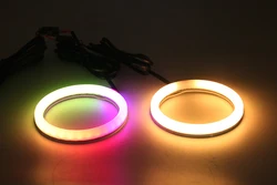 70mm 80mm 90mm 100mm SRGBA Halos Kits Flow Series Angel Eyes with Amber Turn Signal