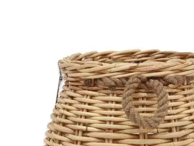 High Quality Wicker Natural Rattan Basket With Handle Storage Baskets,, Round Beach Basket , Rattan Flowers