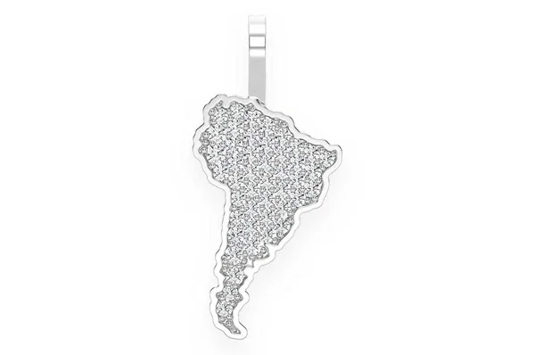 Hot Selling South America Continent Map Pendant Moissanite Pendant For Men Hip Hop Jewellery For Man Custom Factory Price India