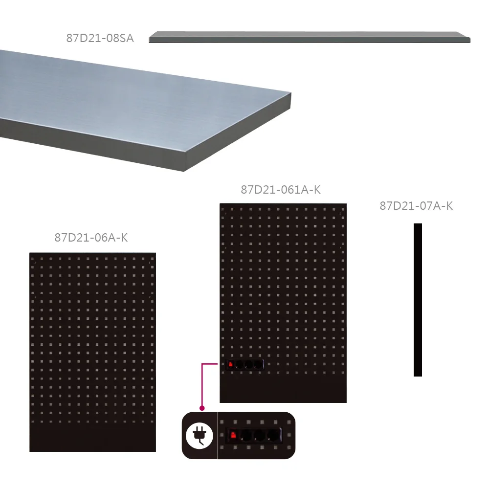 KING TONY Garage Series Storage Combination Tools Cabinet (black & gray) Metal Tool Cabinet 87D21X02SA-KG