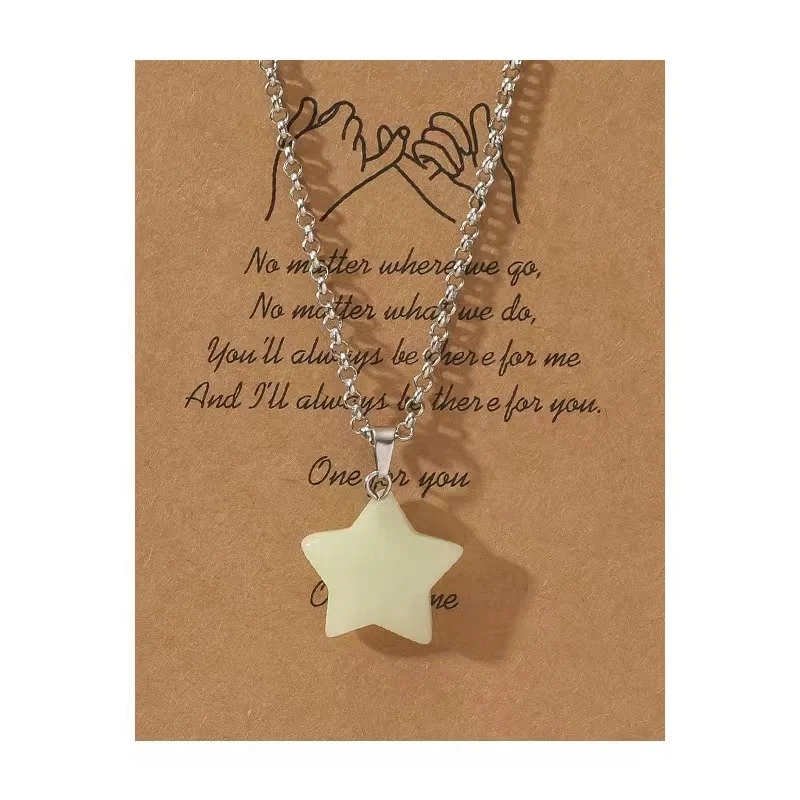 Hot Selling New Design Jewelry Luminous Pendant Necklace Star Natural Stone Pendant Necklace for Women Men