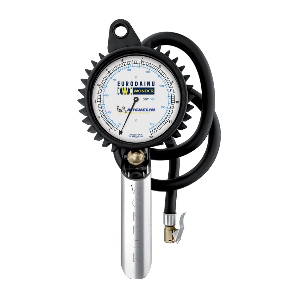 Italy 1991 EURODAINU DIAL TYRE INFLATOR GAUGE (UNIT-BAR & PSI) Designed for effortless and precise measurement