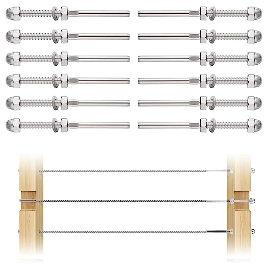 Cable Railing Hardware T316 Stainless Steel Tensioner Overall Length Wood Metal Post Deck Stair Hand Swage Threaded Stud