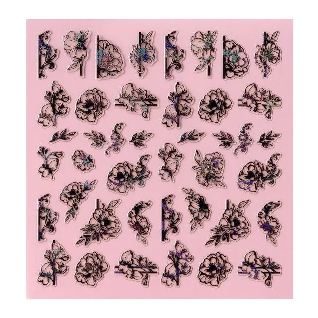 Декоративная наклейка для ногтей GLOSSYBLOSSOM Botanic Bliss-Glam Black 69019 самоклеящаяся декоративная дизайна