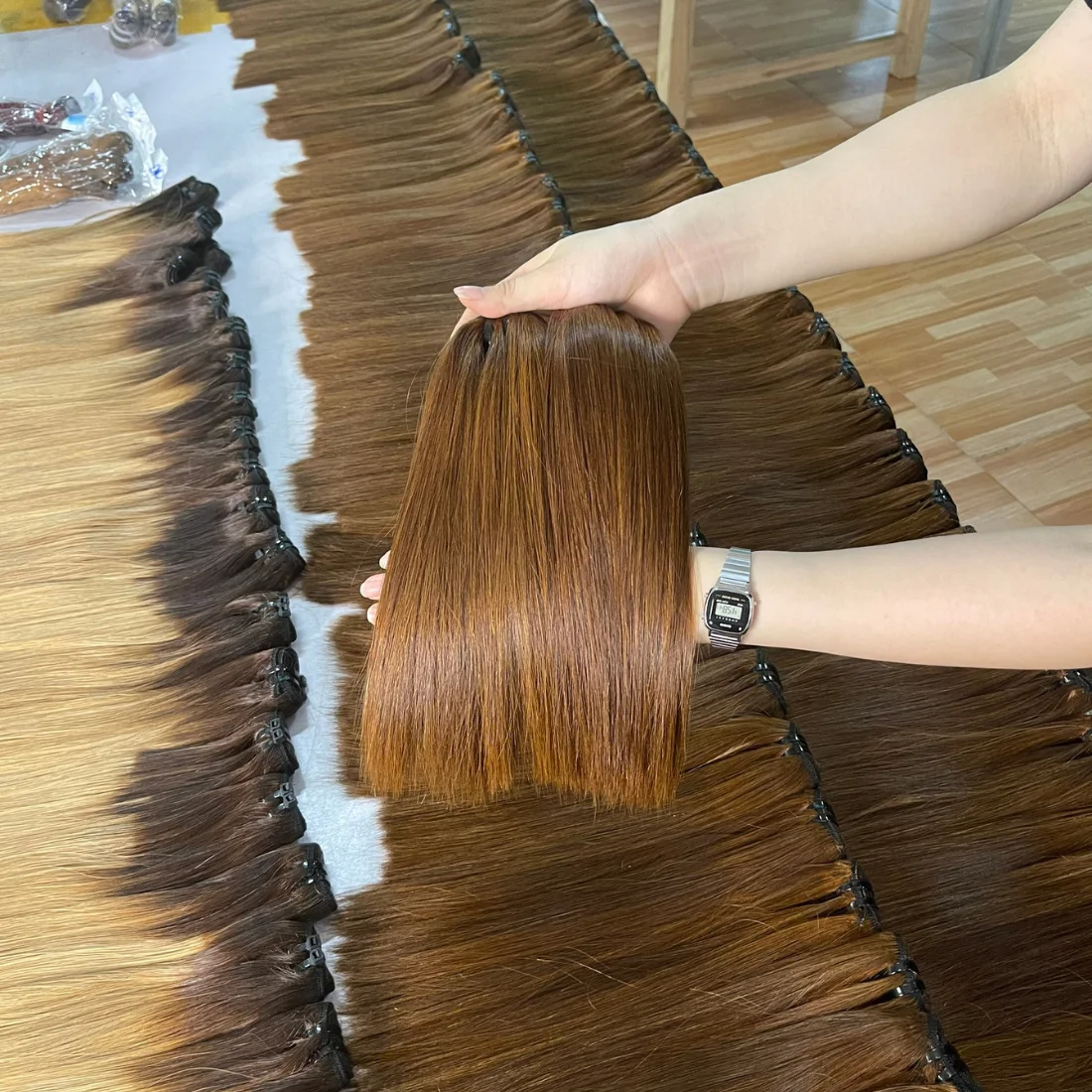 Very hot product today bone straight bundles full inch full color 100% Remy, completely handmade, shipped worldwide