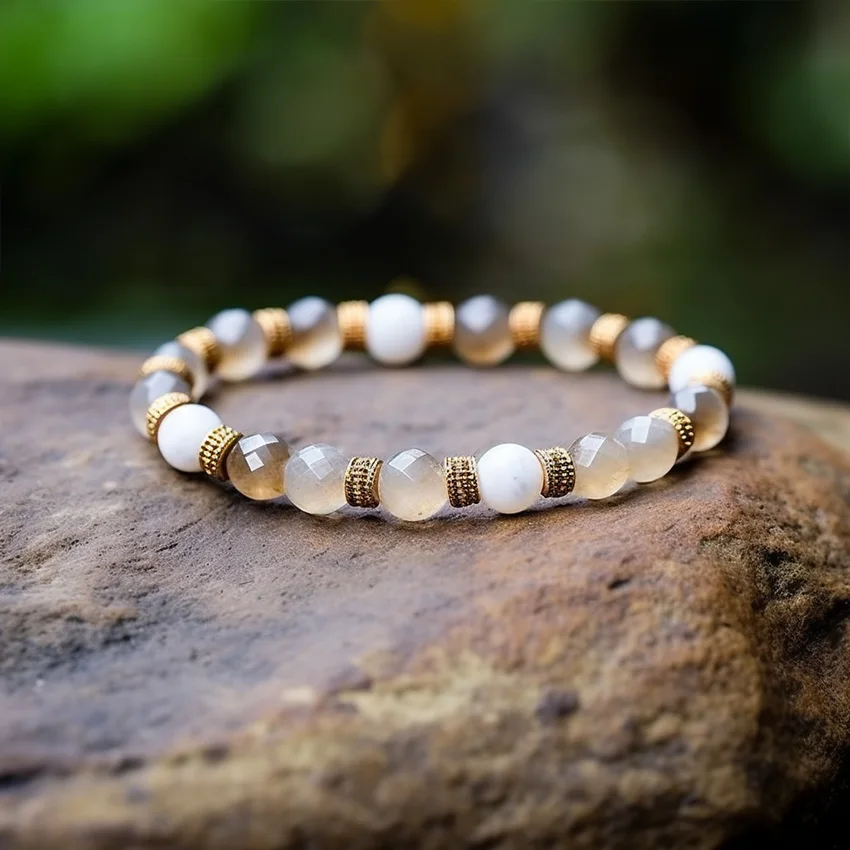 Personalized fashion brand promote bracelet custom nature stone beads