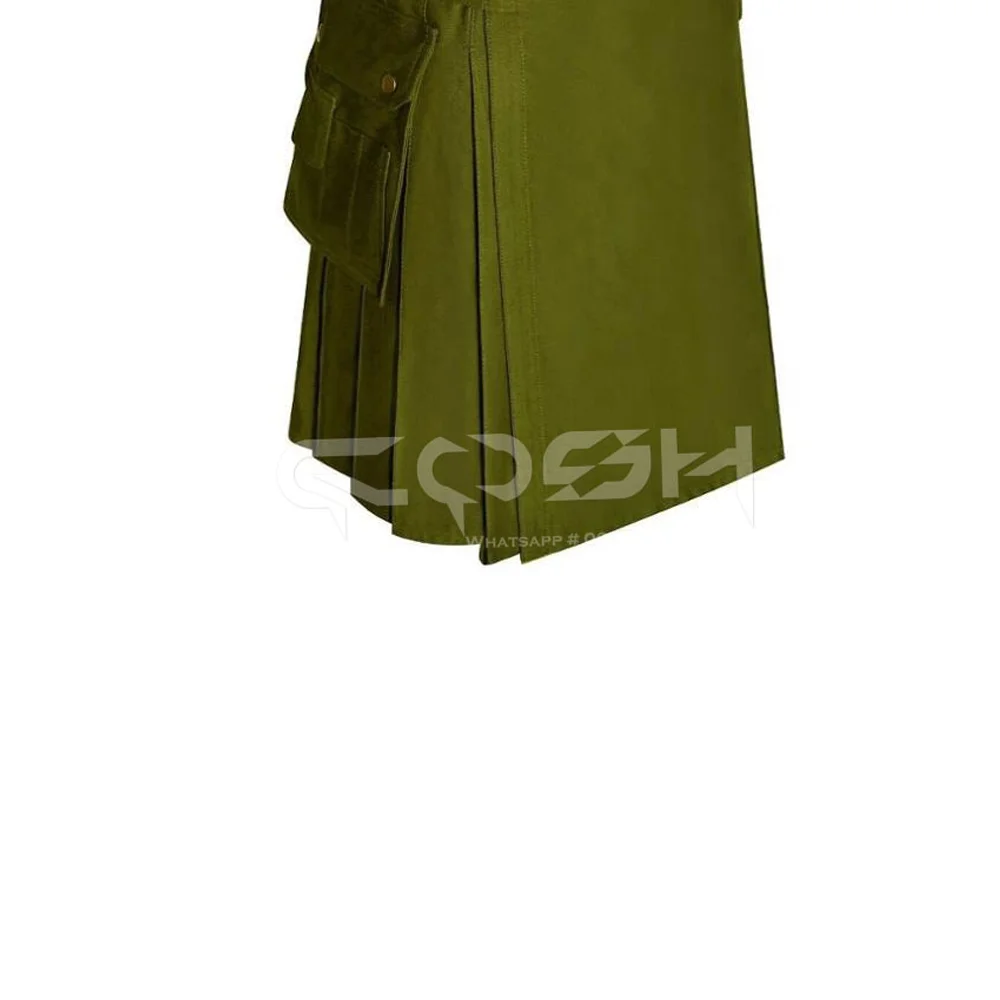 COSH KILTS заказной оливково-зеленый Универсальный килт прочный материал с усиленными карманами