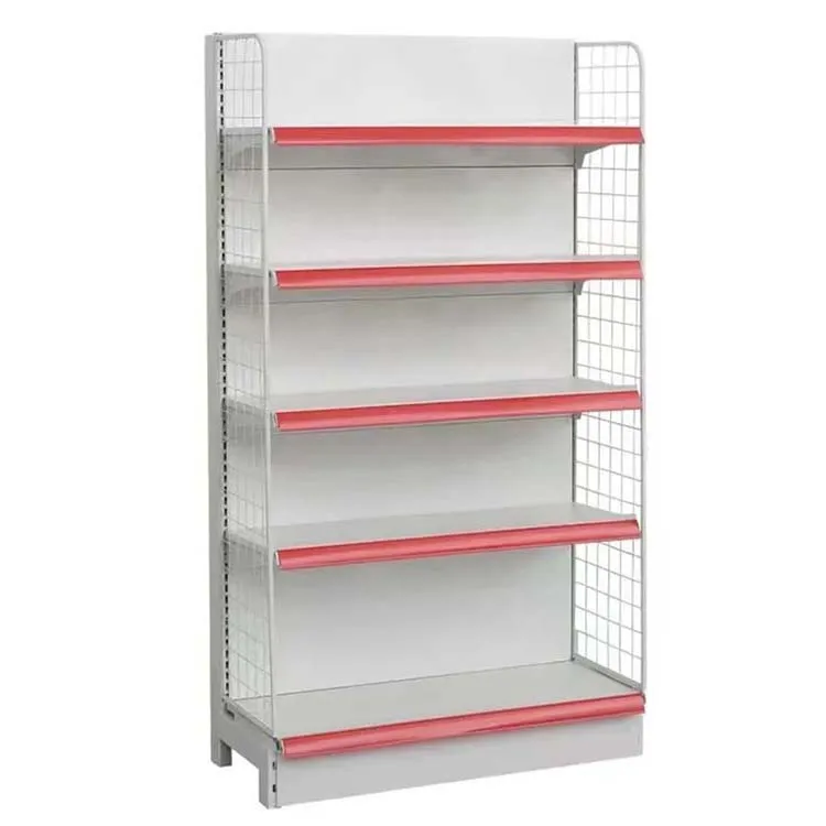 shanghai supplier milk white supermarket equipment retail back net supermarket shelf single sided minimarket shelves
