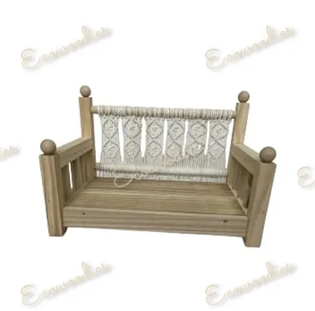 Classic Antique Handmade Natural Bamboo  Newborn Photo Prop Solid Wood Home Arm Chair For Kids Newborn Studio Props