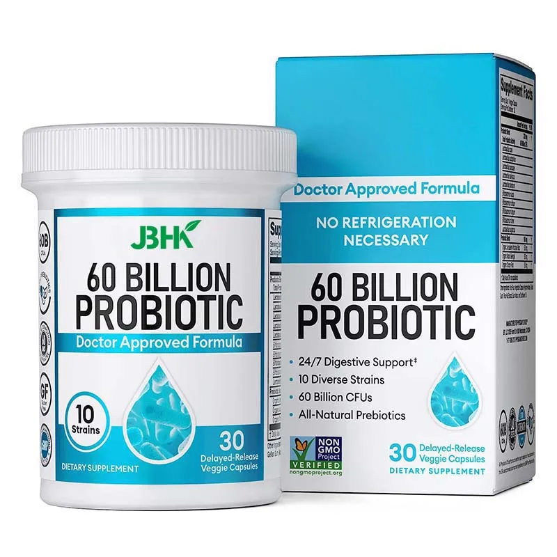Custom label support digestive enzymes supplement organic 60 billion CFU digestion to improve immune system probiotic capsules