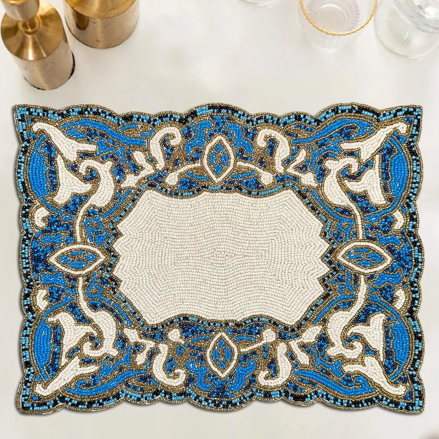Luxury Kitchen Table Mat Beaded Placemat for Dining Table Use Restaurant Hotel Home Cheapest Price