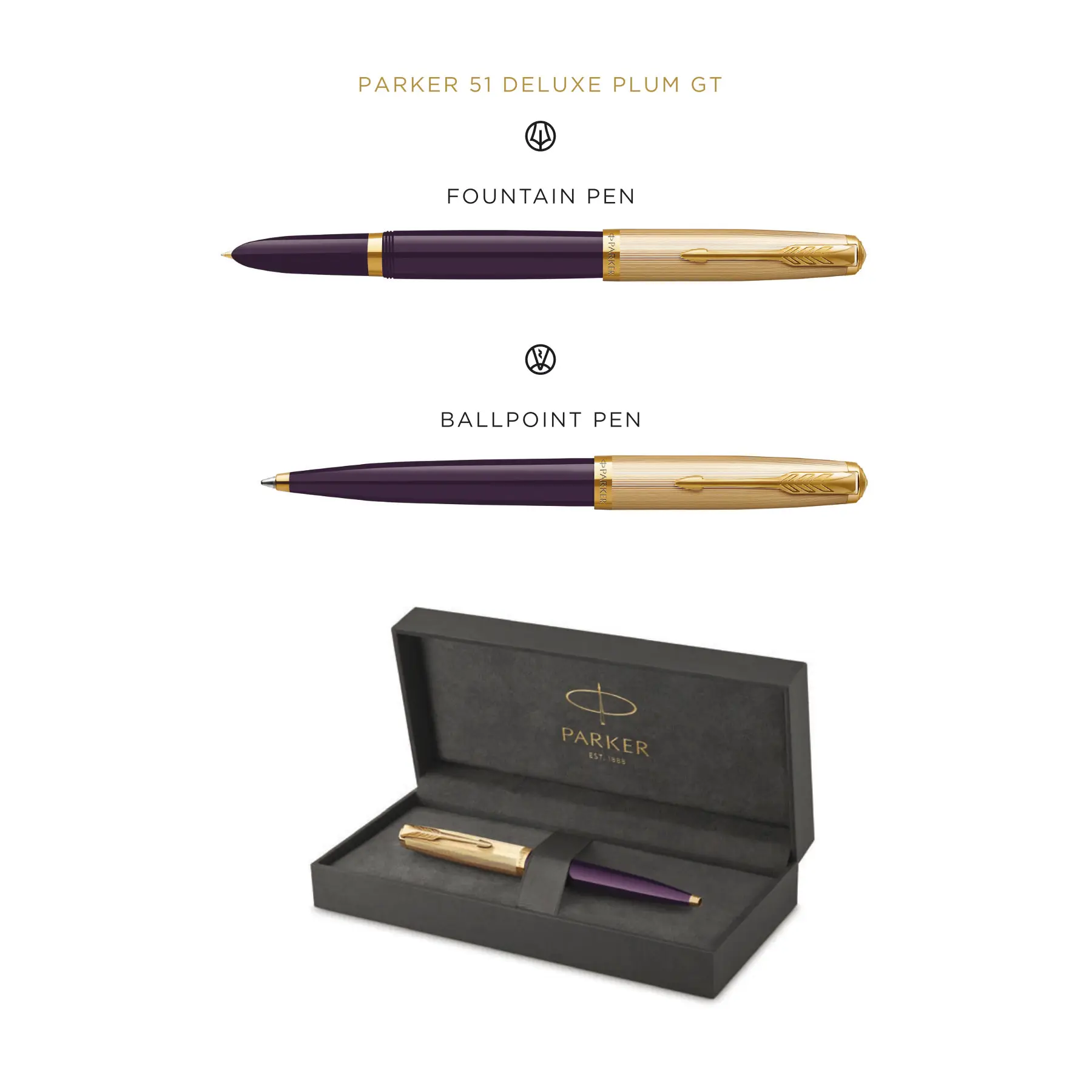Parker 51 Deluxe Plum GT фонтан и шариковая ручка набор изысканный стиль превосходное письмо в идеальной паре корпоративных подарков