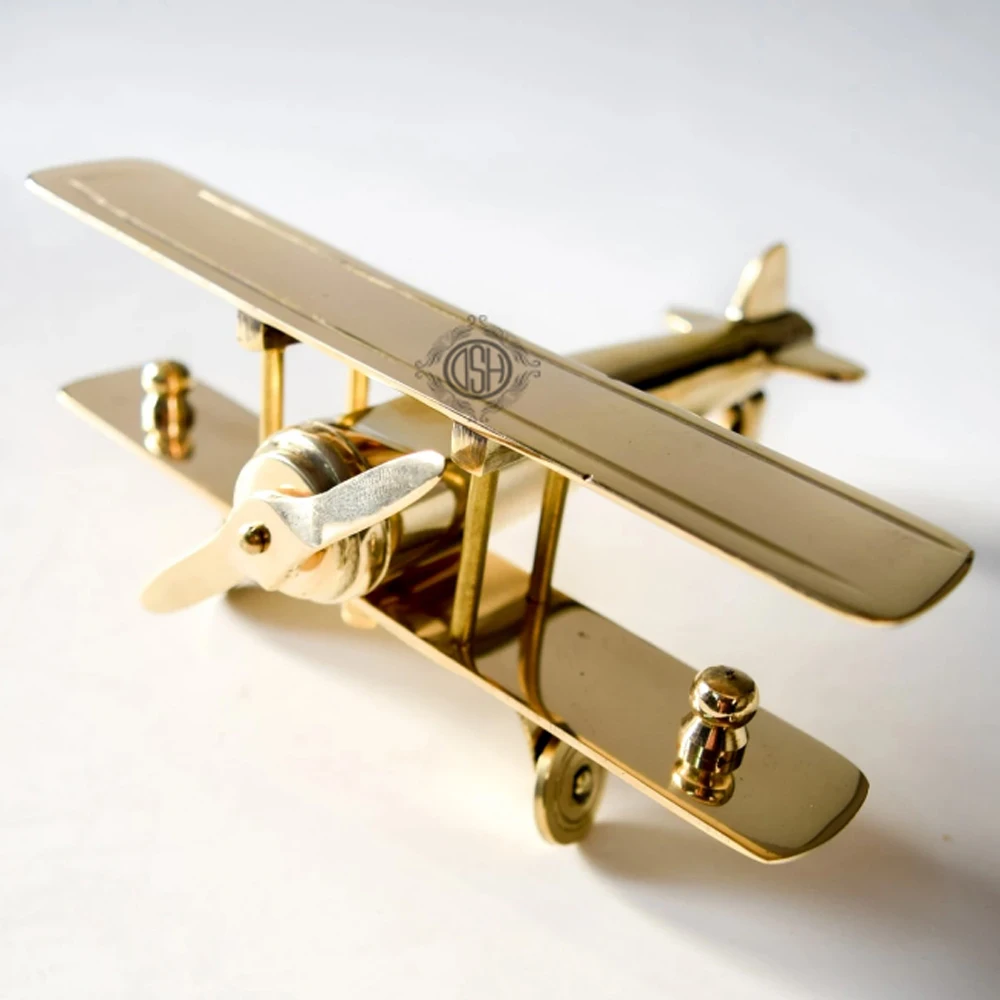 Top Quality Brass Aeroplane Showpiece Table Top Decorative Showpiece For Home Decor & Office Table.