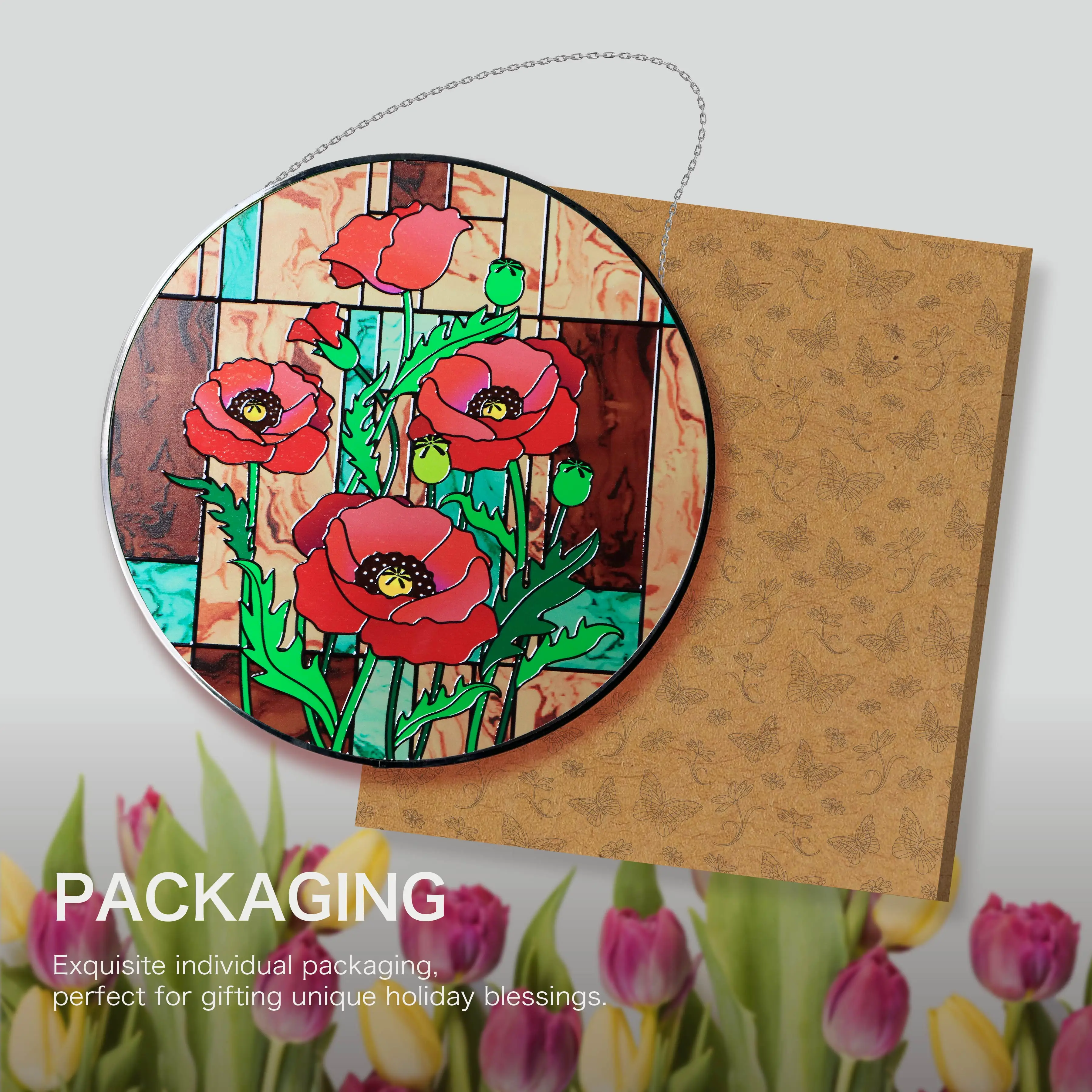 Vibrant Stained Glass Sun Catcher - Perfect for Windows and Gardens