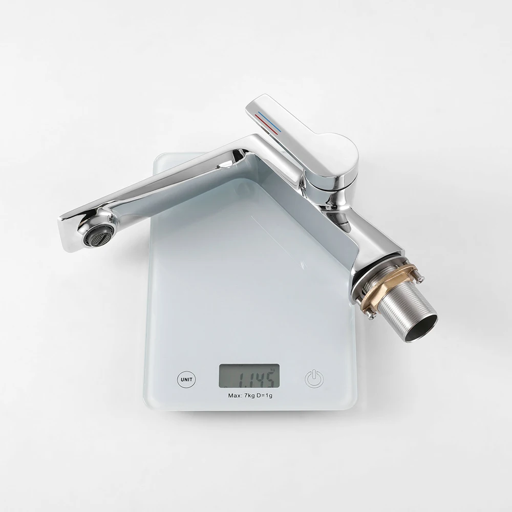 Modern Design Brass Surface Bathroom Basin Faucet Single Hole Mount with Ceramic Valve Core Hot Selling Sink Faucet