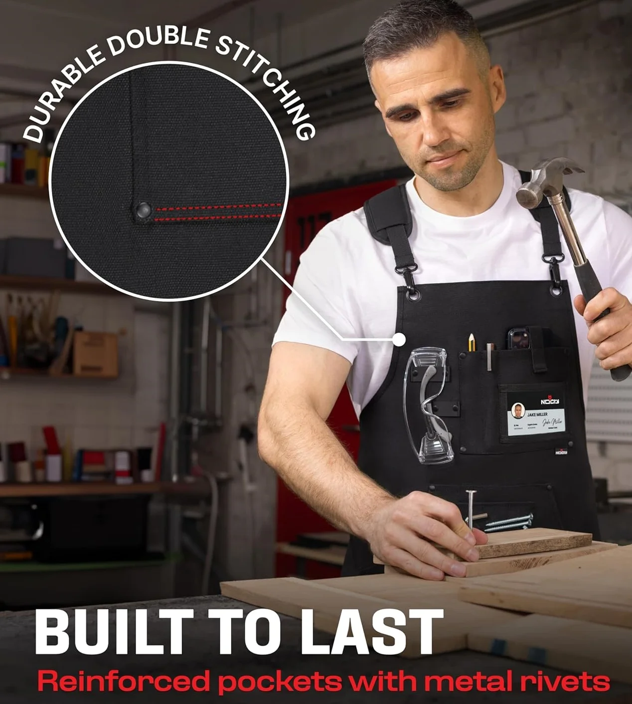 Work Aprons For Men With Reinforced Pockets, Magnet Holders & Durable Stitching Ideal Tool Apron Or Woodworking Apron for Men