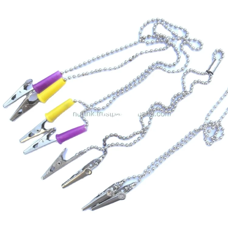 Dental Napkin Clip Bibs Holder Clips, Flexible Metal Ball Dental Bib Chain for Bibs Face Cover Kids Adult and Elderly, Mask Lany