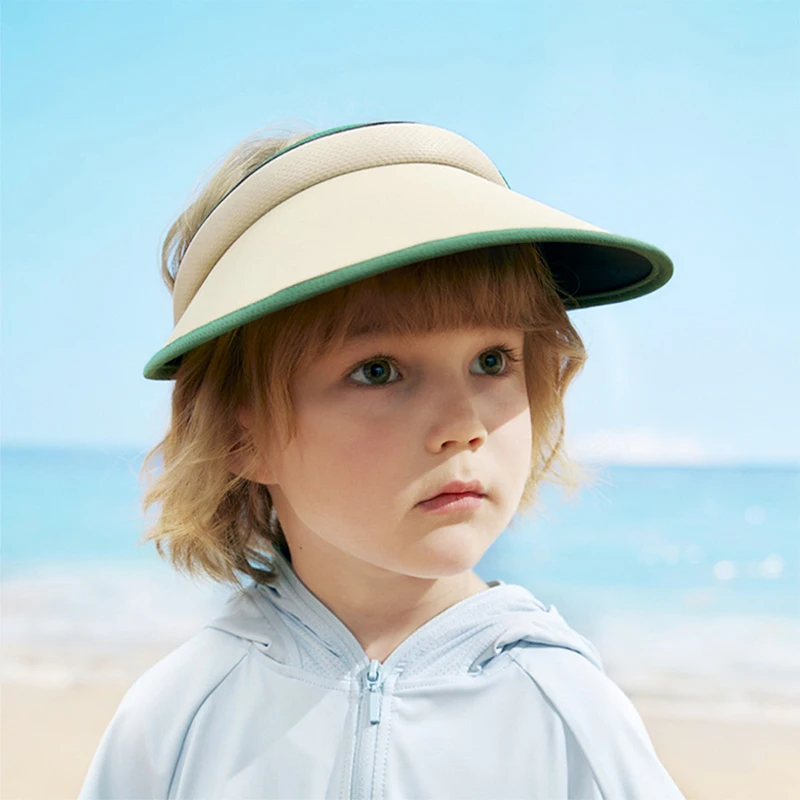 KOCOTREE 2023 New Kids Fashion Adjustable Sun Visor Hat for Boys Girls Large Brim Children UV Protection Empty Top Hat Summer