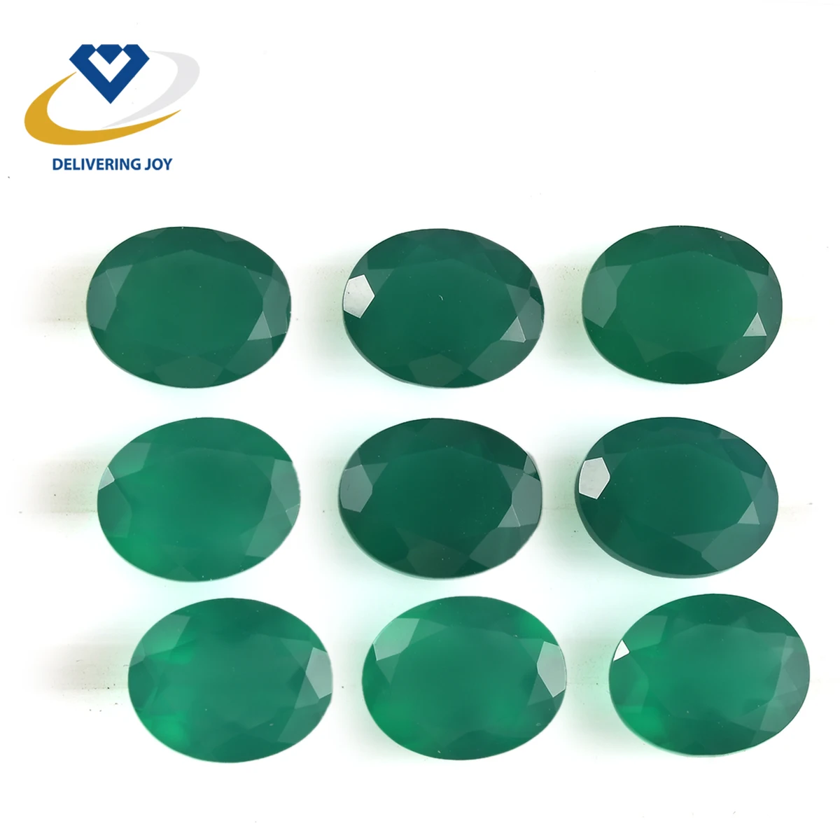AAA Quality Natural Green Onyx Gemstone 10x8mm Faceted Oval Loose Gemstone Wholesale Factory Price from Manufacturer