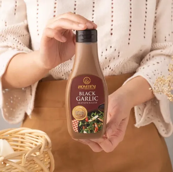 Black Garlic Mayonnaise 7.04 Oz Squeeze Bottle Gluten Free Egg Free Vegan Non-FMOs