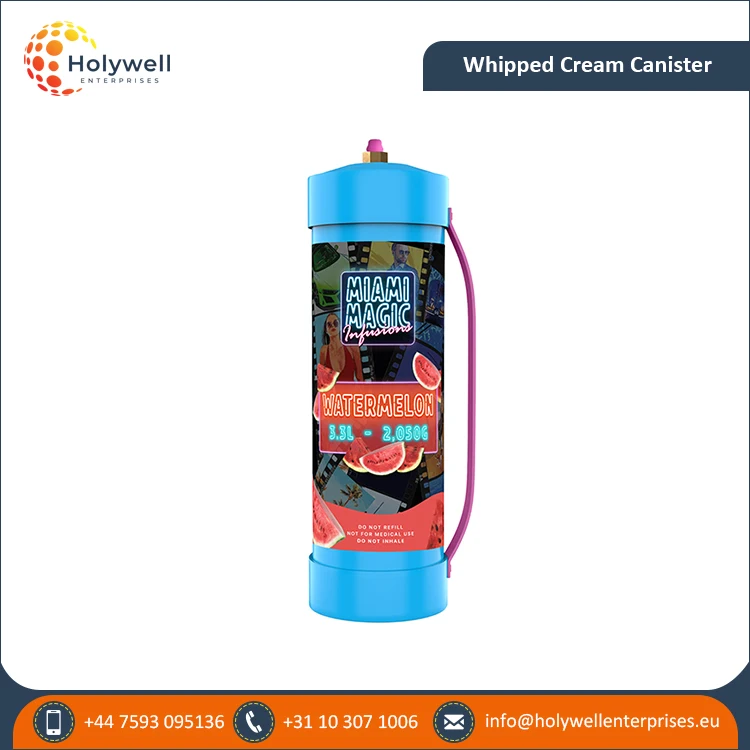 Exclusive Sale on Best Quality Kitchen Use Dessert Making Tool Miami Magic Watermelon Flavor 3.3L Cream Charger Cylinder