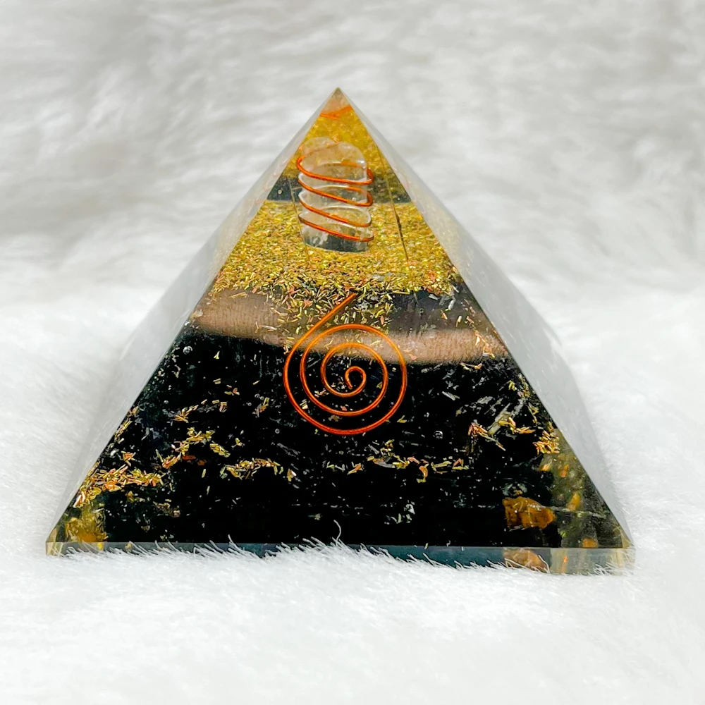 Orgone Pyramid Healing Chakra Gemstones Chips Natural Crystal Pyramid Tourmaline Best Quality Orgonite Pyramid Home Decor Gift