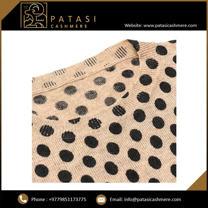 Chic Comfort Handcrafted Chic Comfort XL 6XL Best Cashmere Sweaters Dot Pattern Knitted Excellence from Nepal Winter Home Use