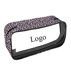 Transparent Travel Packing Cube Bag Leopard Makeup Box Cosmetics Storage Case Large spill-proof Clear Organizer Pouch