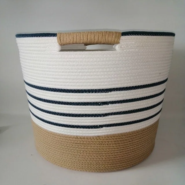 Rope plant basket woven Basket for Flower Pot Floor Indoor Planters Storage Organizer