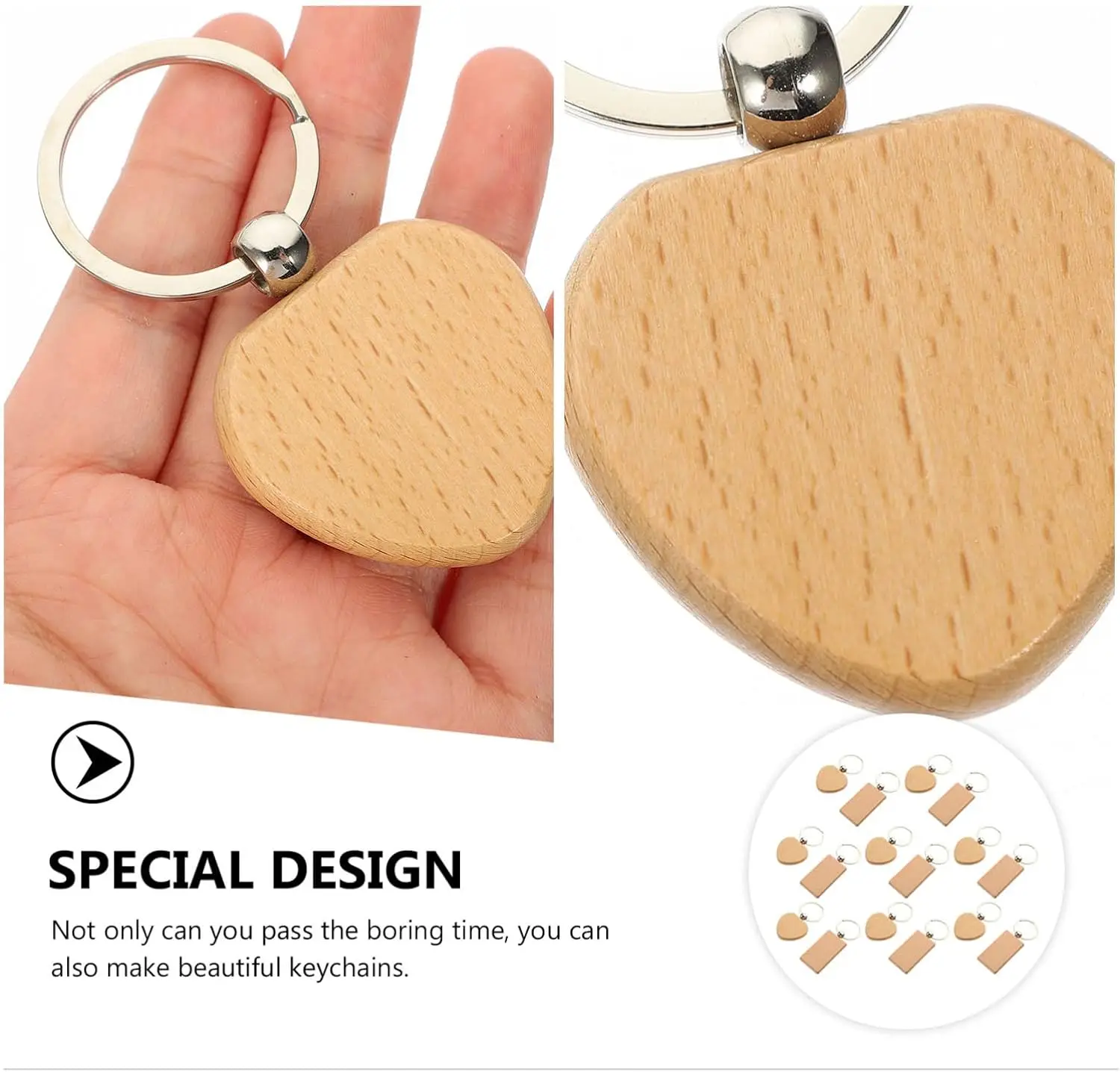 Blank DIY Natural Wood Slices-Wooden Keychain Blanks Wood Rounds for Lase Engraving Ornaments