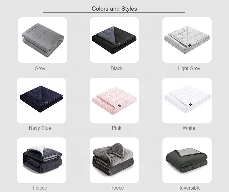 Amazon Hot selling Custom Sensory Blanket Adult Autism White Weighted Blanket 15lb