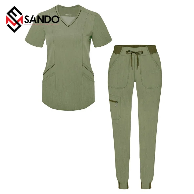 Custom logo Nurse Scrub Suit Medical Clothing Uniforms medical scrub Short Sleeve Uniform Women Nurse Scrub Hospital Uniform Set