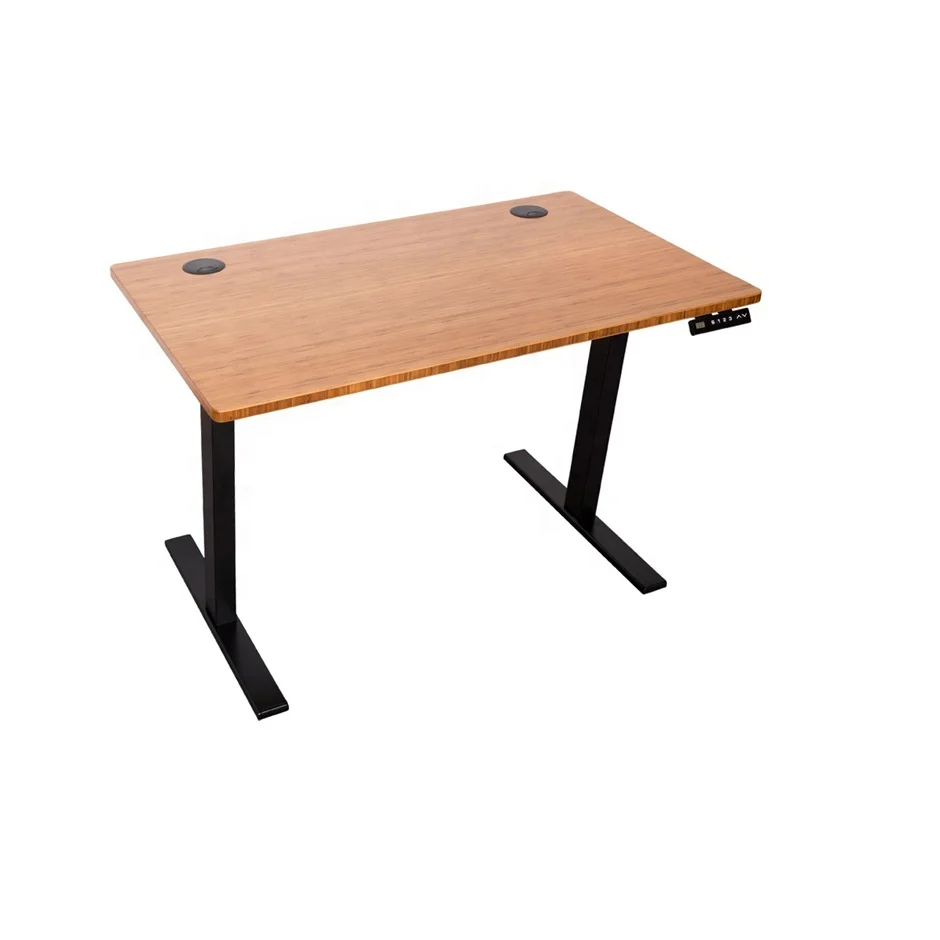 Bamboo Curved Eco- friendly Adjustable Standing Stand Up Table  Office Computer Desk