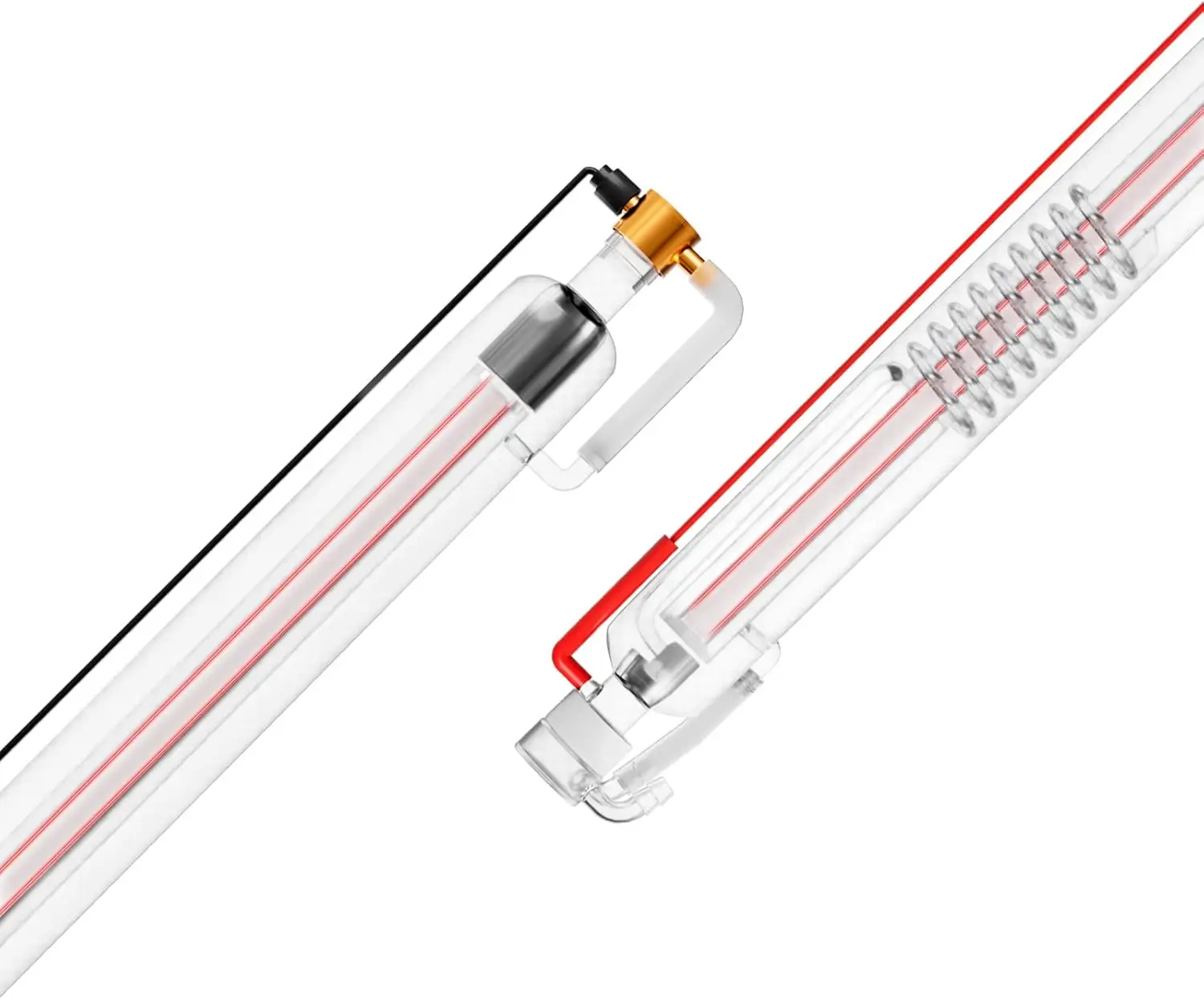 Sihao CO2 Laser Tube 40W 50W 60W 80W 100W 130W 150W Powerful 700mm to 1830mm Length Glass 80mm Dia for Engraver Cutting Machine