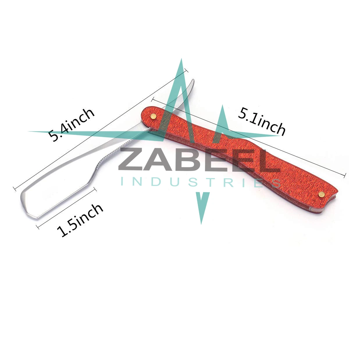 Straight Edge Razor Acrylic Scale with 10 Double Edge Blades Professional and Close Shaving By ZaBeel Industries