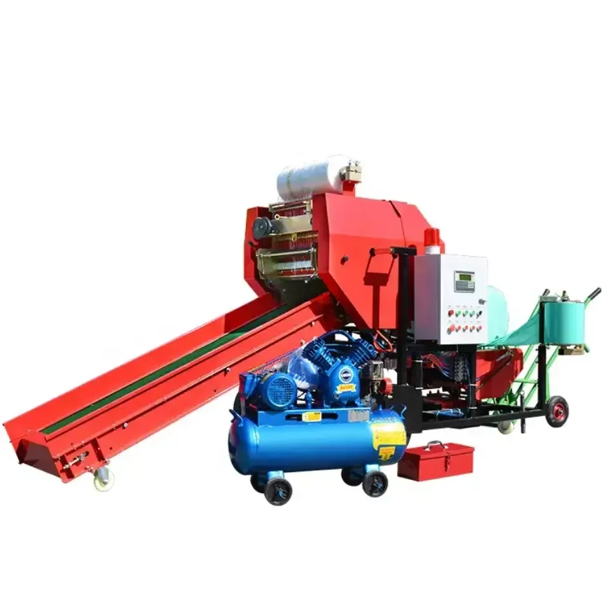 2023 Straw Hay Baler or Baling Press Machine straw small round hay press baler machine pick up hay baler