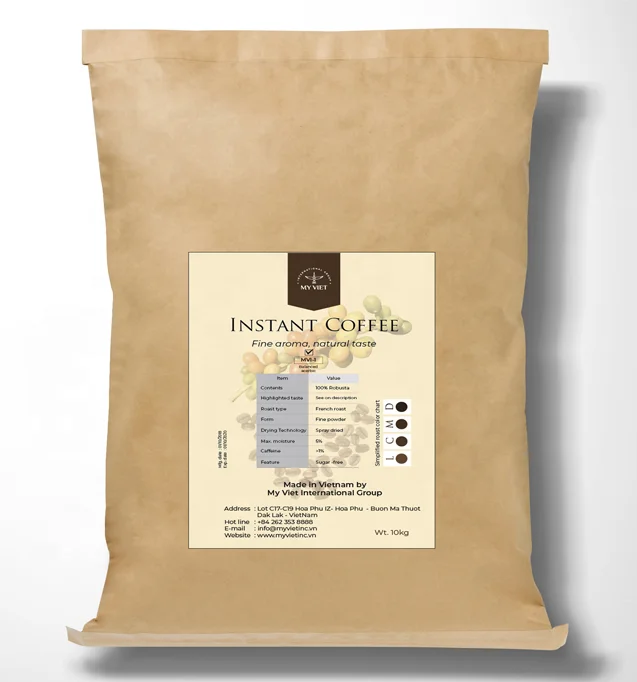 Private Label Spray Dried Coffee Instant Coffee Factory Price Wholesale From Vietnam Packing in Bag/Box Allowed