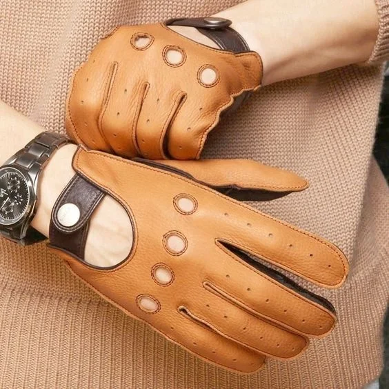 Very High Quality Tan Leather Custom Design Driving Gloves wholesale Pakistan