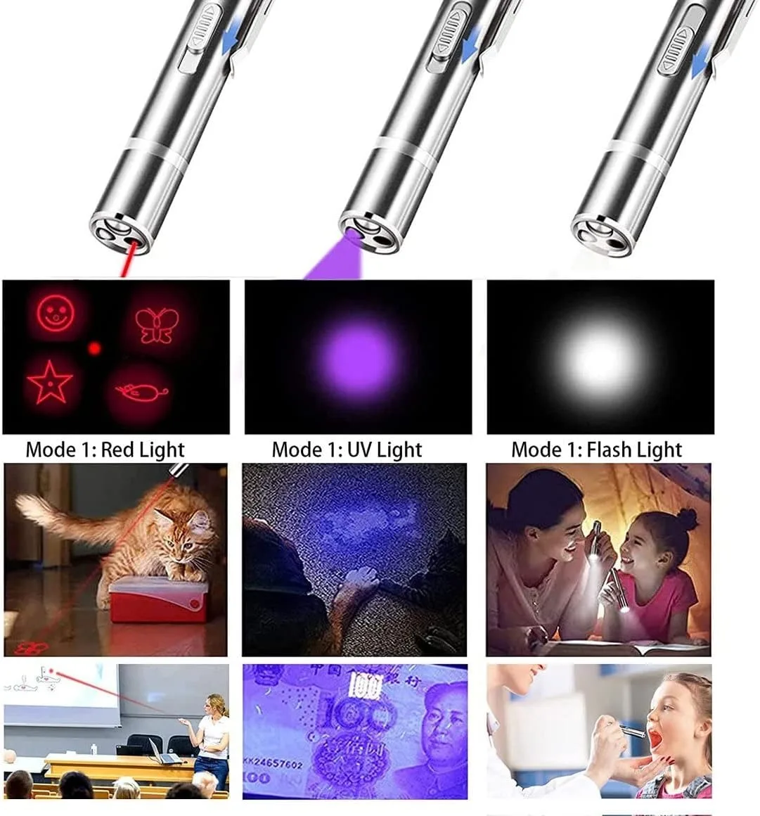 Pet Toy USB Rechargeable Mini Flashlight Red LED Laser Pointer Funny Cat Pen Funny Cat Chaser Stick Pet toy