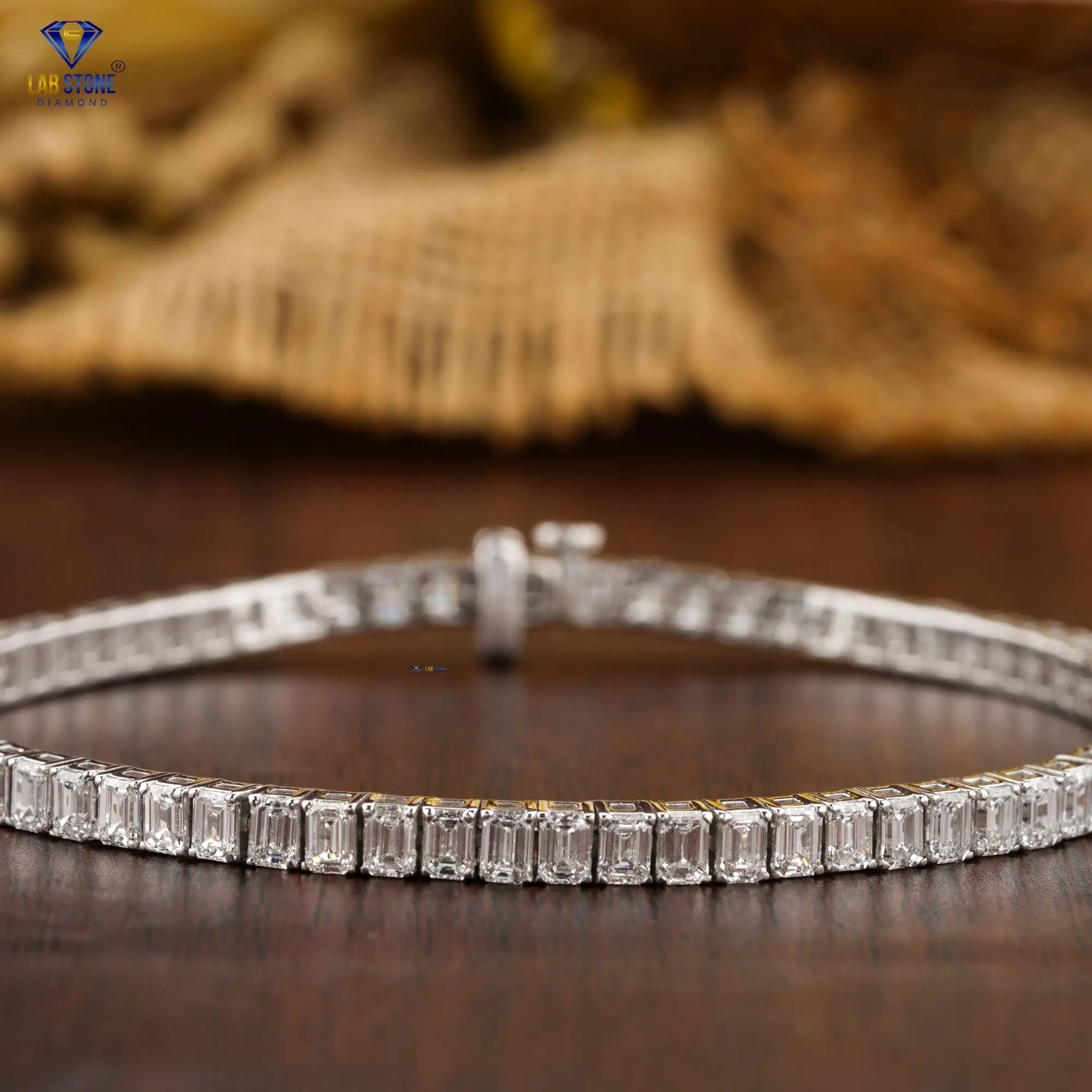 7.59 CT Emerald Brilliant Cut Diamond 18k White Gold  Tennis Bracelet Cvd/Hpht Diamond Jewelry