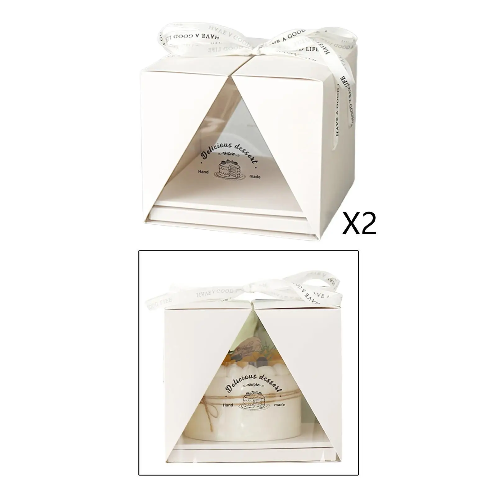 TH CB-167 New Design 2 Pieces Cake Box Storage Carrier Clear for Wedding Birthday Cupcakes Box