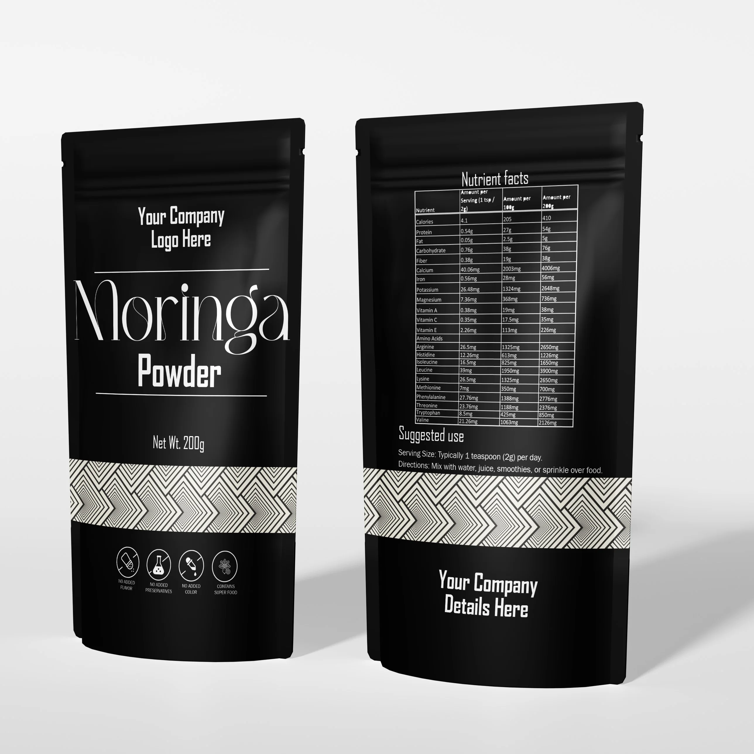 Лучшая цена премиальное качество 1 кг мешочек порошок Moringa эффективный антиоксидантный метаболизм поддержка оптовых покупателей питательные продукты