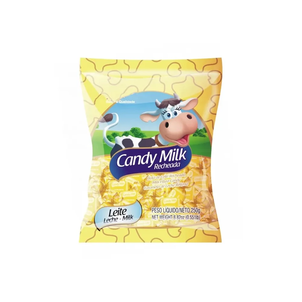 Nice Price Custom Hard Cream Milk Filled Candy Brazilian Product Cow Milk Candy